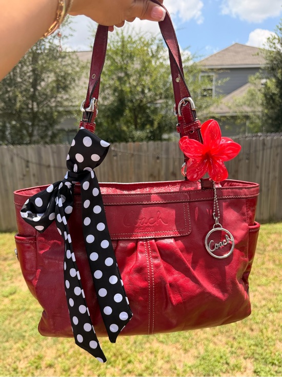 Coach Handbags - SOLD Coach East West Red Patent Leather Gallery Tote 2009 Vintage Y2K 💋